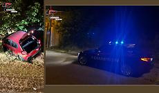 Inseguimento a tutta velocità nel Cremasco, auto finisce nel fossato