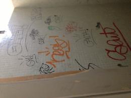 Il liceo Munari imbrattato