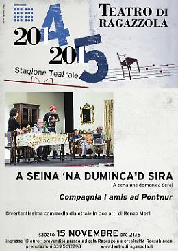 Al teatro di Ragazzola la commedia "A seina 'na duminca 'd sira” (A cena una domenica sera) Sabato 15 novembre 