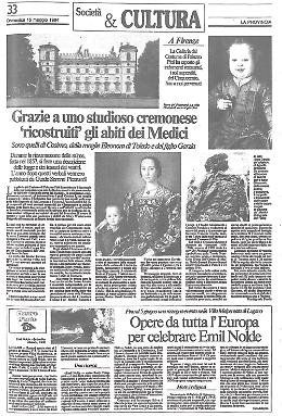 I verbali redatti nel 1857 dal cremonese Guido Sommi Picenardi aiutano a ricostruire gli abiti dei Medici