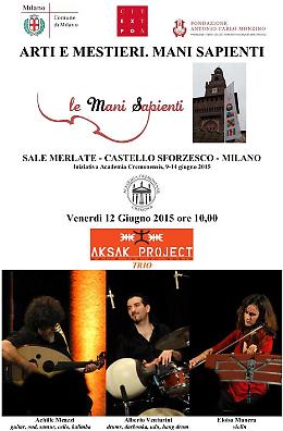 Il gruppo cremonese Aksak Project Trio al Castello Sforzesco di Milano