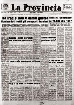 L'Iraq invade l'Iran. Le due nazioni sono tra i maggiori produttori di petrolio