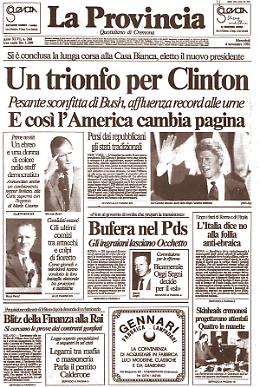 Il democratico Bill Clinton vince la corsa alla Casa Bianca