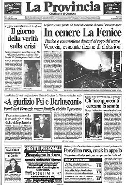 Distrutto dalle fiamme il teatro La Fenice di Venezia