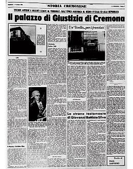 Il palazzo di Giustizia di Cremona: i fatti dall'epoca austriaca al regno d'Italia ed alla Repubblica 