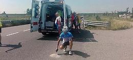 Rovinosa caduta per un cicloamatore a Fara Olivana
