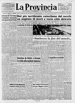 Nel più terrificante cataclisma del secolo un migliaio di morti e varie città distrutte