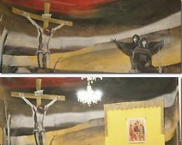 Affreschi, figure troppo inquietanti: coperte la Madonna e Maddalena