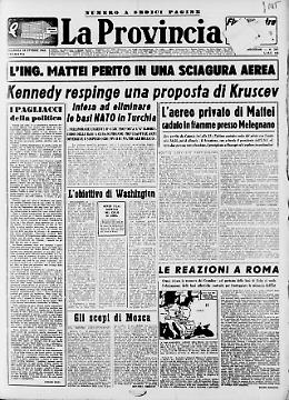 L’ing. Mattei perito in una sciagura aerea