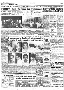 Paura sul treno in fiamme