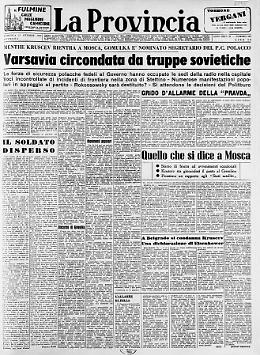 Varsavia circondata da truppe sovietiche
Il soldato disperso