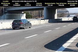 Mina vagante in A21: viaggiava a 225 all'ora