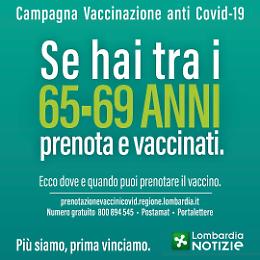 Campagna vaccinale, tocca alle persone tra 65 e 69 anni