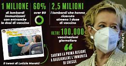 "Lombardia sar&agrave; la prima regione a raggiungere l'immunit&agrave; di gregge"
