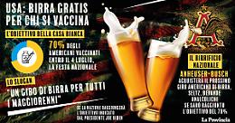 Biden lancia sprint vaccini con birre gratis e partnership