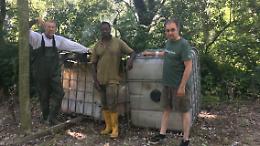 Recuperati grossi contenitori portati in zona golenale dalla piena del Po