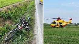 Caduta rovinosa dalla bici, 74enne trasportato in elisoccorso