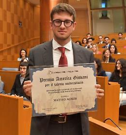 Talento universitario, a Matteo Agnesi il 'Premio America Giovani'