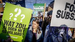 Greta Thunberg alla marcia per il cambiamento climatico ad Amsterdam