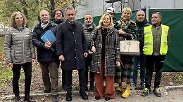 Adeguamento sismico alla scuola media Virgilio, sopralluogo del sindaco e dell'assessore Mozzi