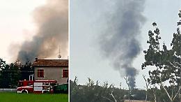Colonna di fumo proveniente da Roncarolo, Vigili del fuoco in campo