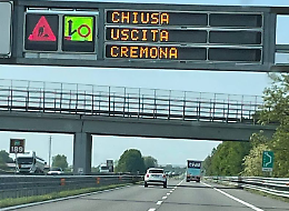 A21,  luned&igrave; 16 casello di Cremona chiuso