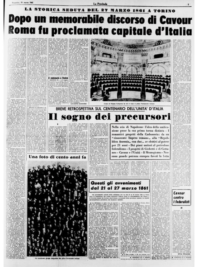 Nel 1861 Roma fu proclamata capitale d'Italia