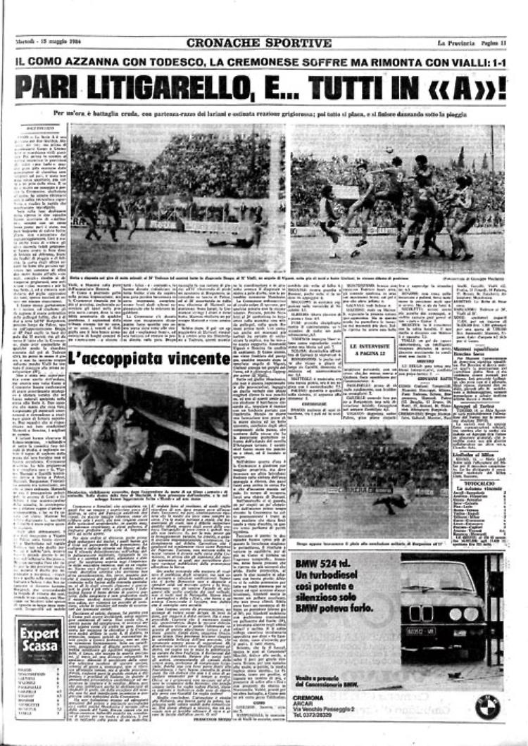 Craxi per acclamazione.Cremonese a un passo dalla serie A
