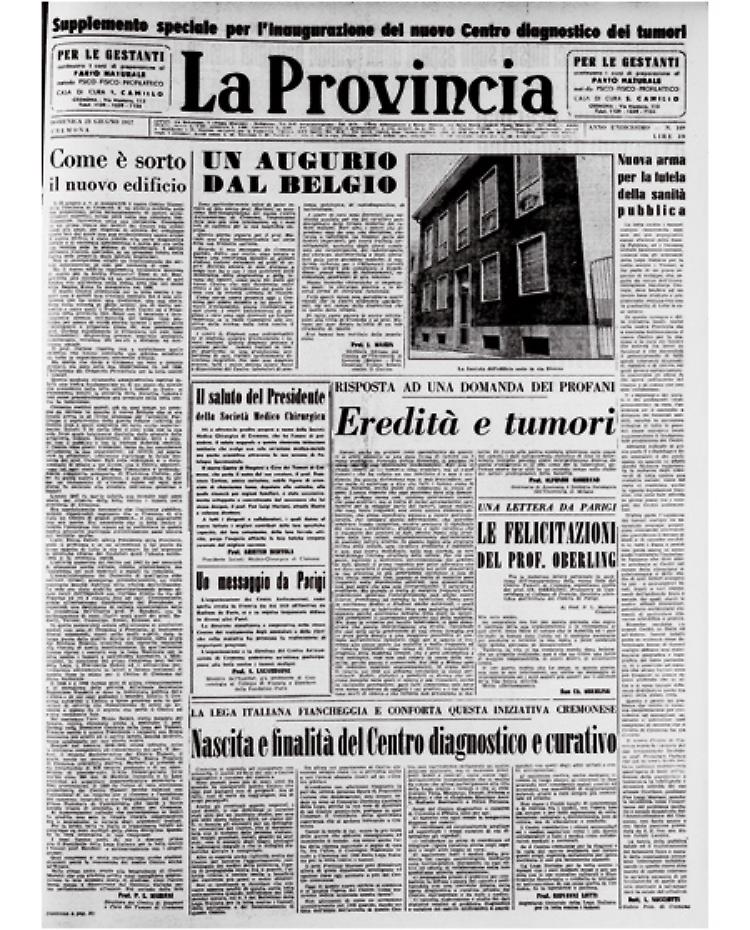 Inaugurato a Cremona il Centro diagnostico dei tumori. La Provincia dedica un supplemento