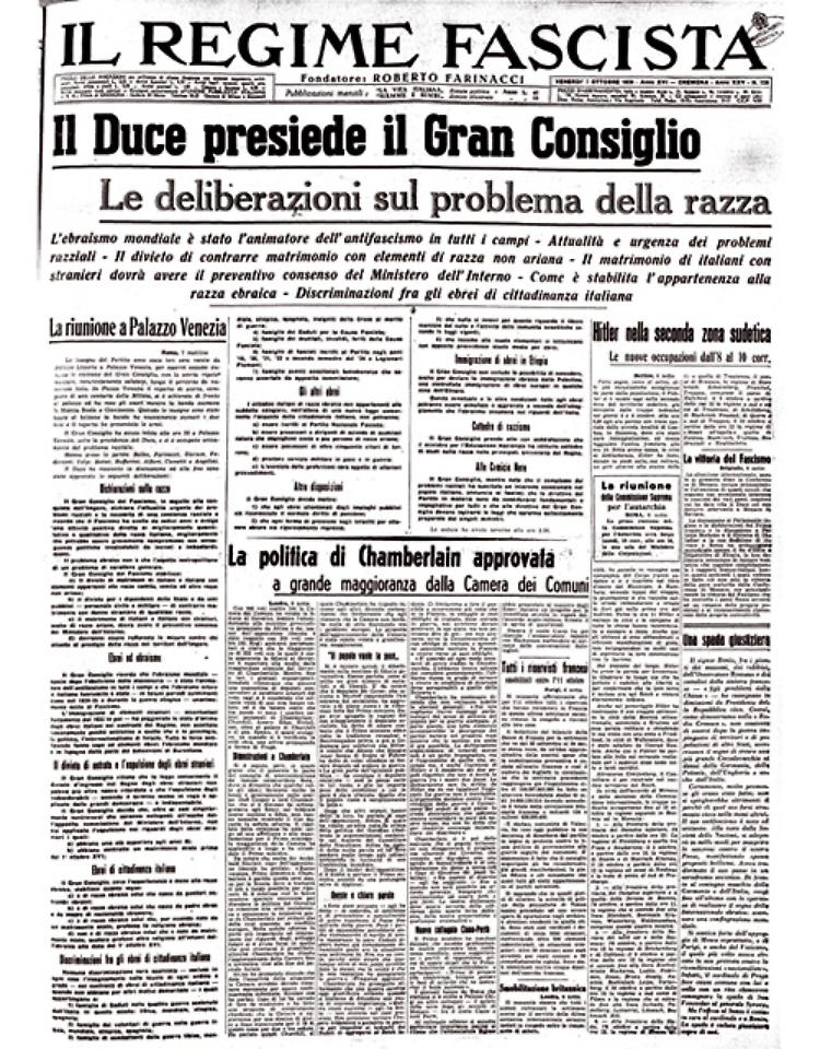 Le deliberazioni del Duce sul problema della razza