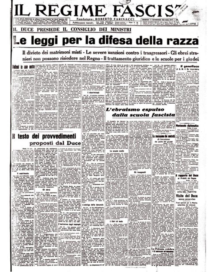 Approvati i provvedimenti per la difesa della razza italiana