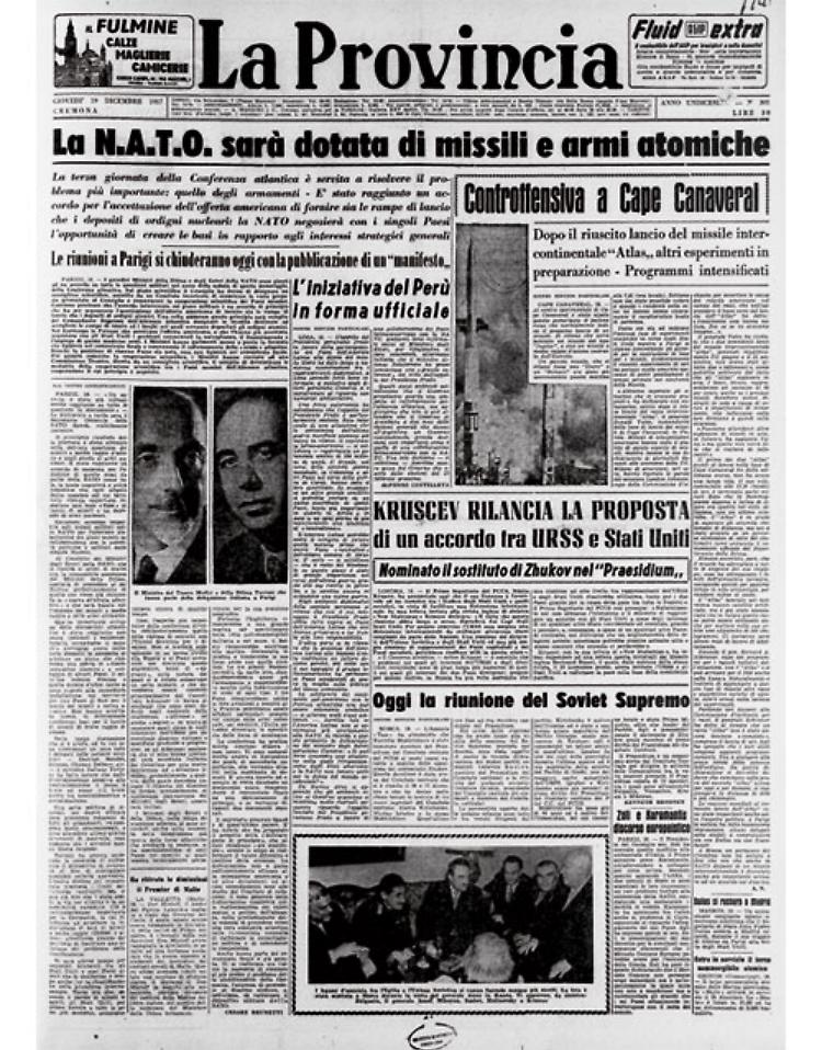 La N.A.T.O. sarà dotata di missili e armi atomiche