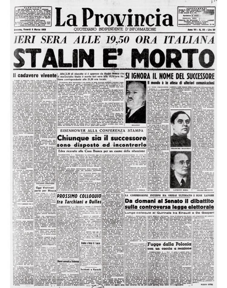 È morto Stalin, il leader del popolo sovietico