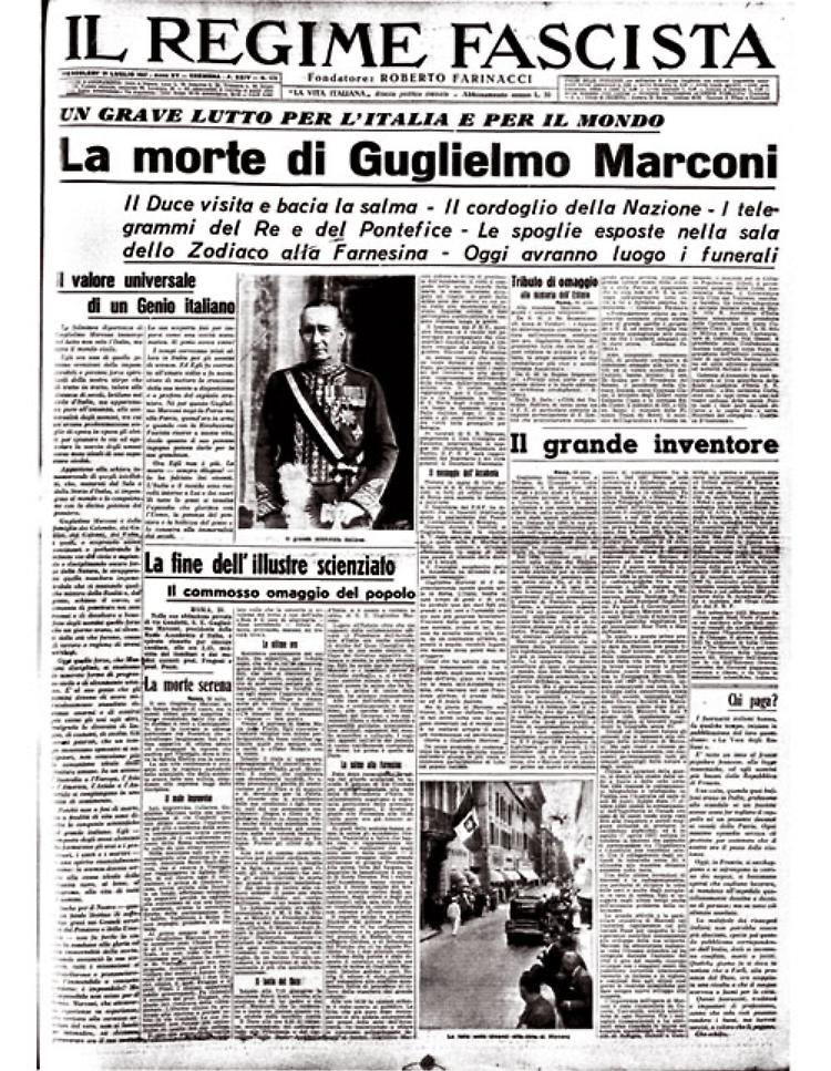 Muore a Roma il fisico e inventore Guglielmo Marconi