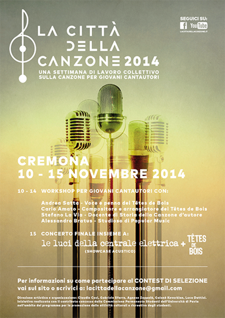 La Città della Canzone, riparte il workshop dedicato alla musica