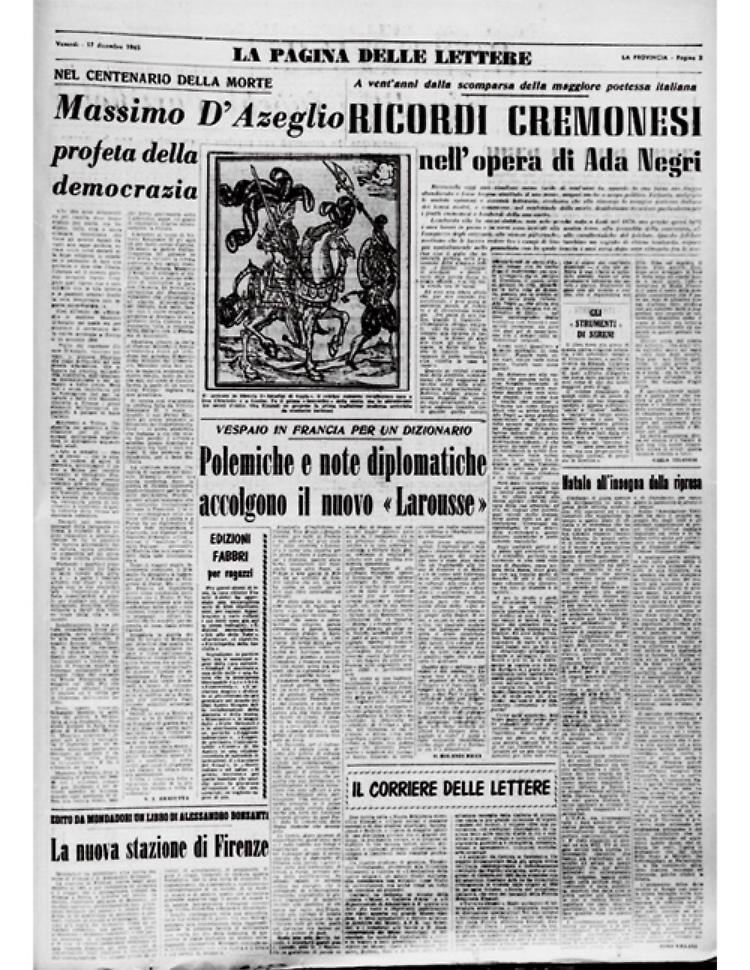 Ricordi cremonesi nell'opera della poetessa Ada Negri