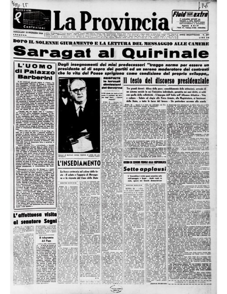  Giuseppe Saragat presta giuramento come quinto Presidente della Repubblica Italiana
