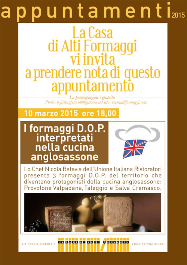 Treviglio. I formaggi DOP interpretati, in chiave “cucina anglosassone Martedì 10 marzo