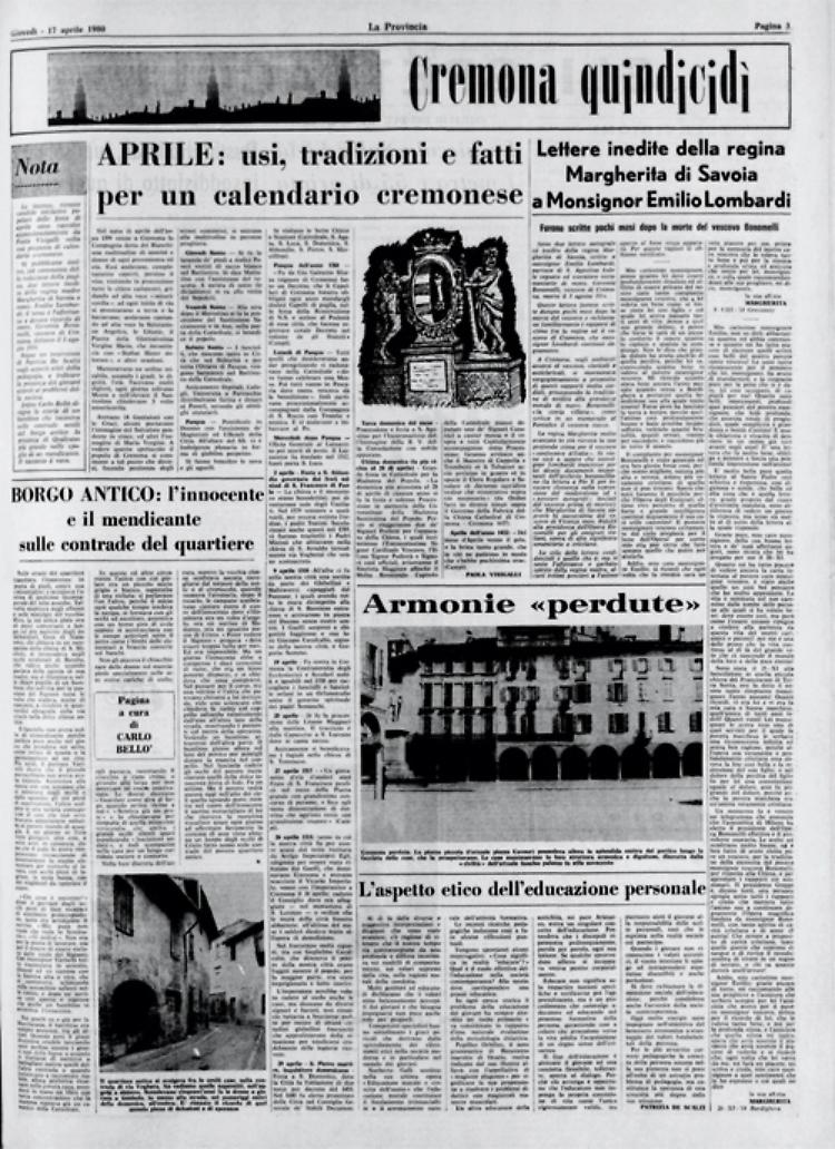 Fatti e curiosità storiche nel mese di aprile a Cremona