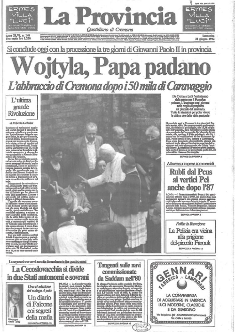 La storica visita di Papa Giovanni Paolo II a Cremona e a Crema