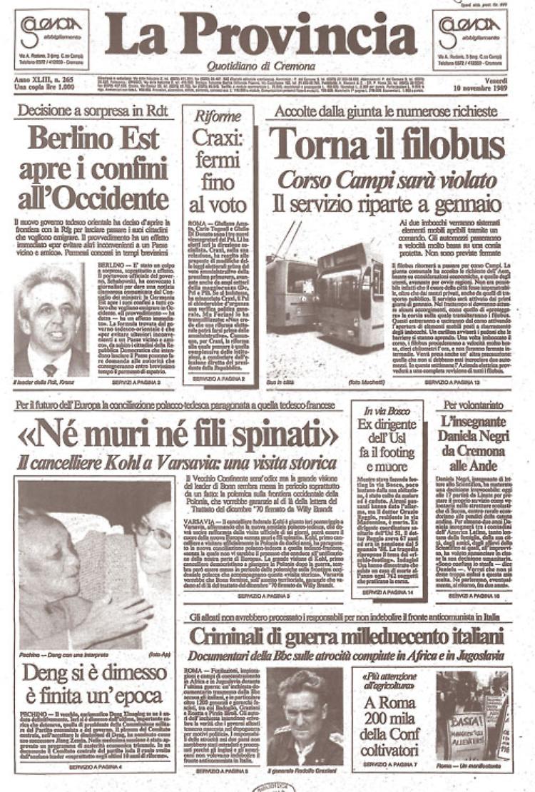 La Germania dell'Est  apre i confini e consente l'espatrio. La caduta del muro di Berlino è imminente