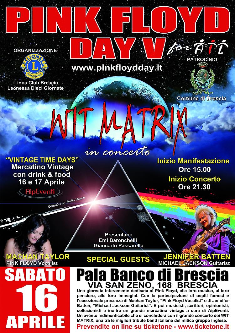 Pink Floyd Day 5 for AIL, il 16 aprile a Brescia