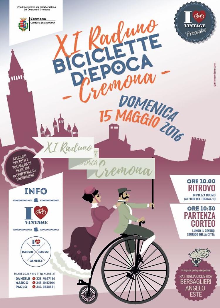 Raduno di biciclette d'epoca a Cremona