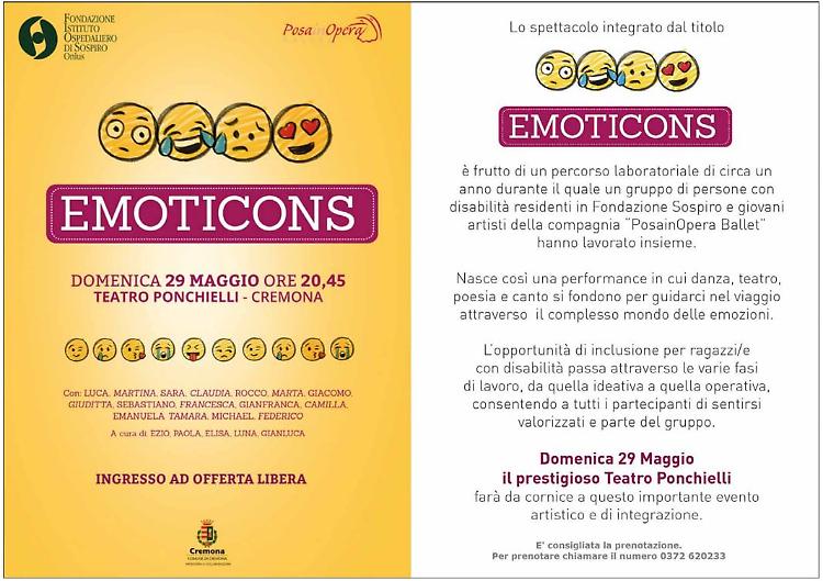 Spettacolo integrato "Emoticons"Domenica 29 maggio al Teatro Ponchielli