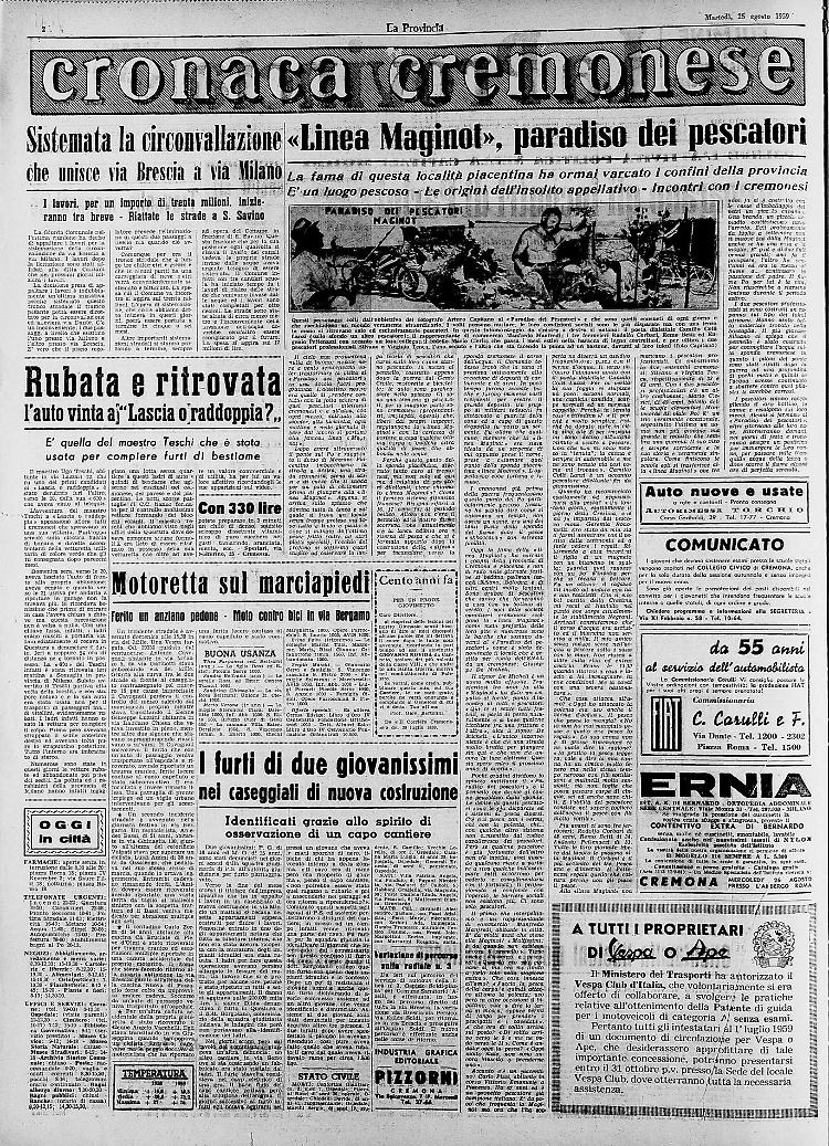 «Linea Maginot», paradiso dei pescatori