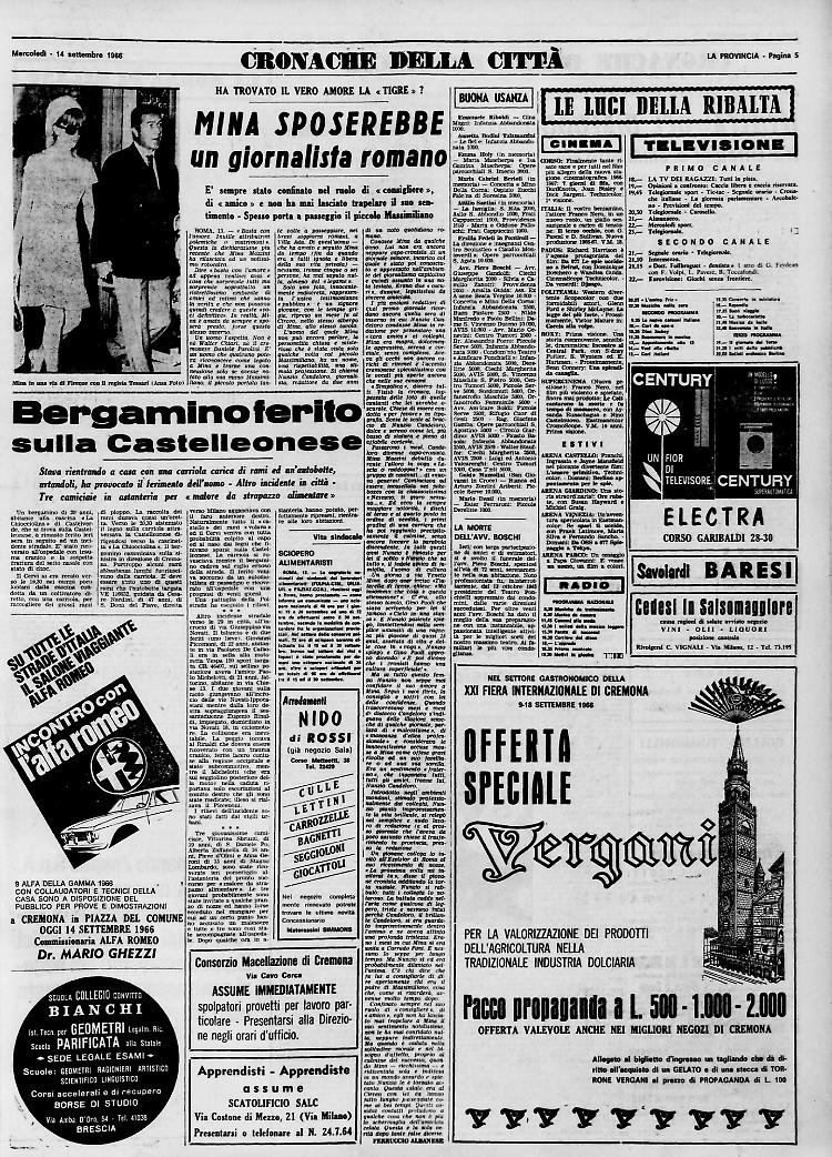 Mina sposerebbe un giornalista romano
