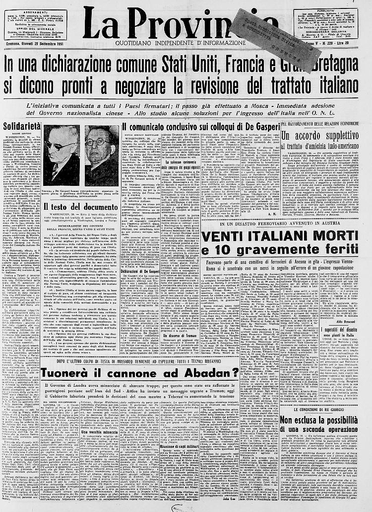 Evita una tragica sorte partecipando al Congresso dei SoldiVenti italiani morti e 10 gravemente feriti