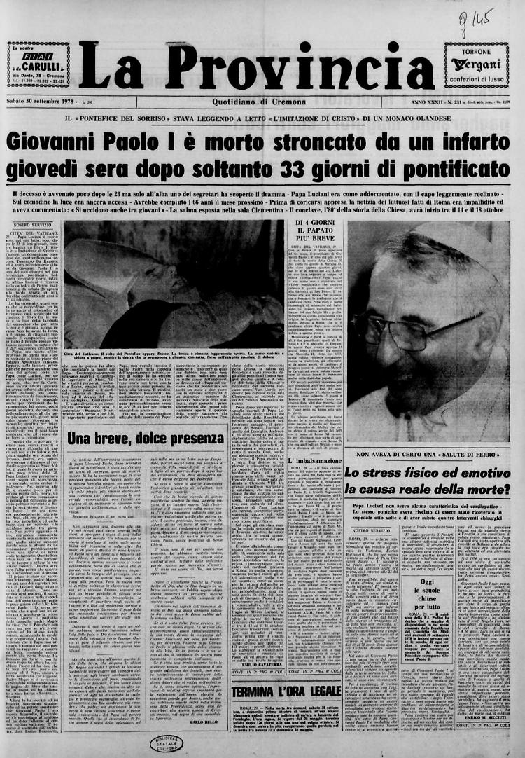 Giovanni Paolo I è morto