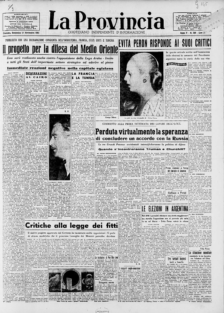 Evita Peron risponde al suoi critici