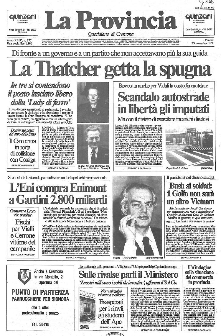 La Thatcher getta la spugna